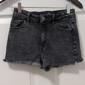 Art Class Black Jean Shorts with Raw Hem